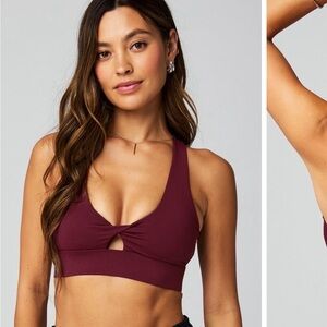 Fabletics Oasis Twist Sports Bra Merlot - XL
